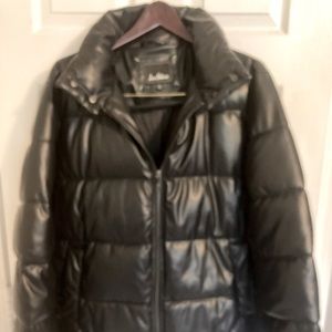 Sam Edelman Woman’s Faux Leather Black Puffer Jacket. New without tags.